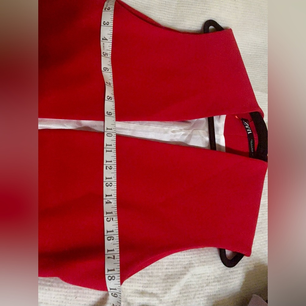 Zara Vibrant Red Open Front Vest - Picture 9 of 11